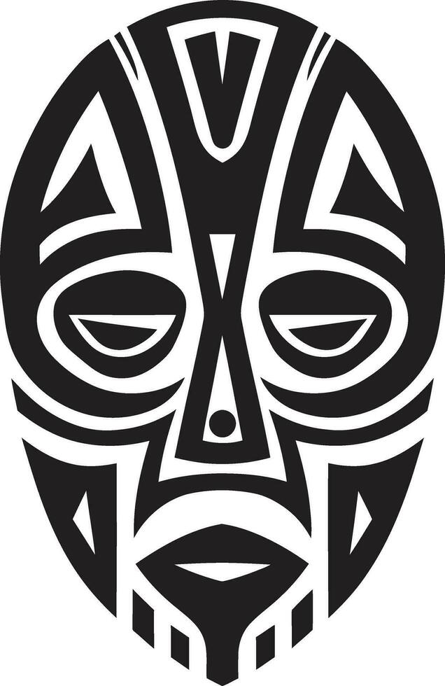 Mystic Symbolism Vector Black Logo of Tribal Mask Cultural Chronicle African Tribe Mask in Vector Form