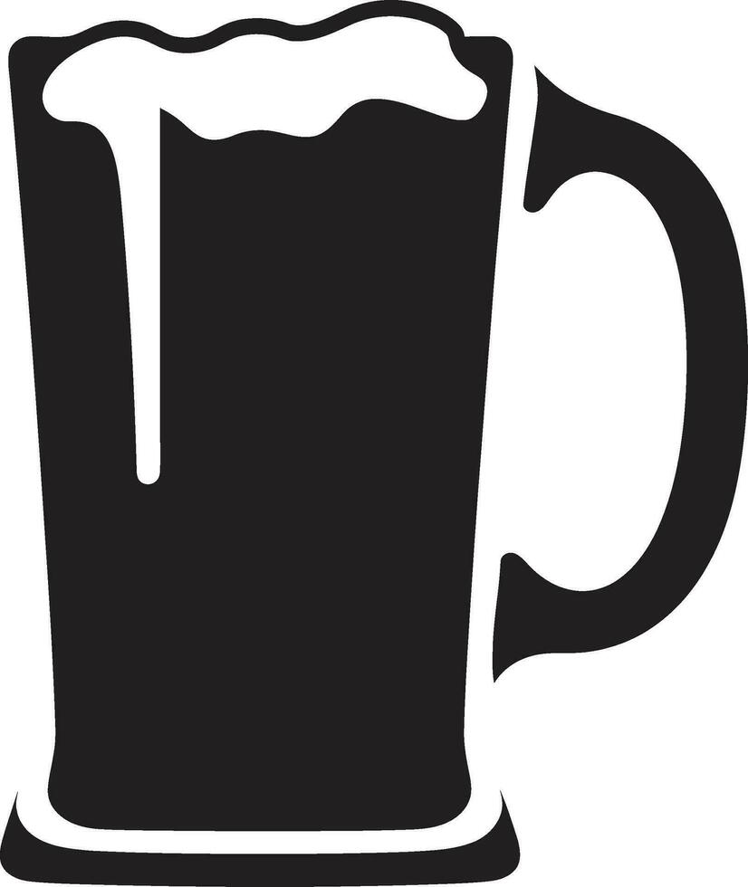 Crafty Lager Vector Mug Logo Design Frothy Pint Black Beer Glass Icon