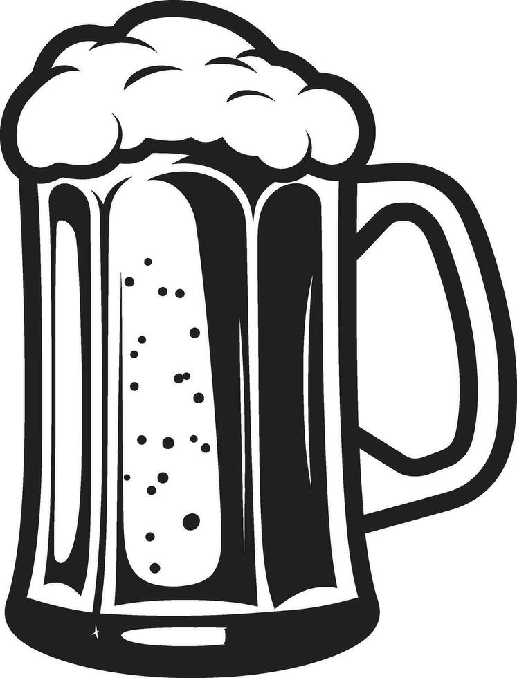 Cheers Emblem Black Beer Tankard Crafty Lager Vector Mug Logo Design