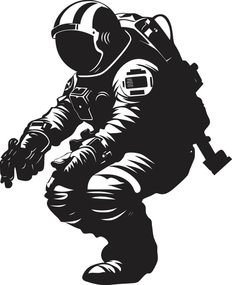 Stellar Navigator Vector Spacesuit Icon Celestial Explorer Astronaut Emblematic Design