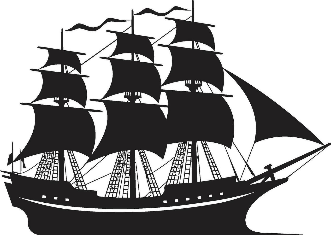 legado buque antiguo Embarcacion vector emblema antiguo marítimo negro logo icono diseño