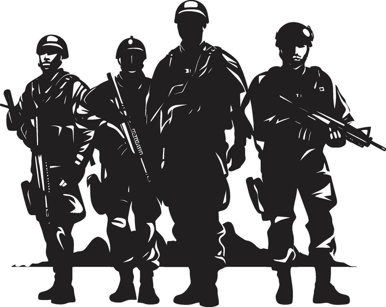 combatiente empresa negro logo icono diseño especial operaciones unidad vector Ejército formación