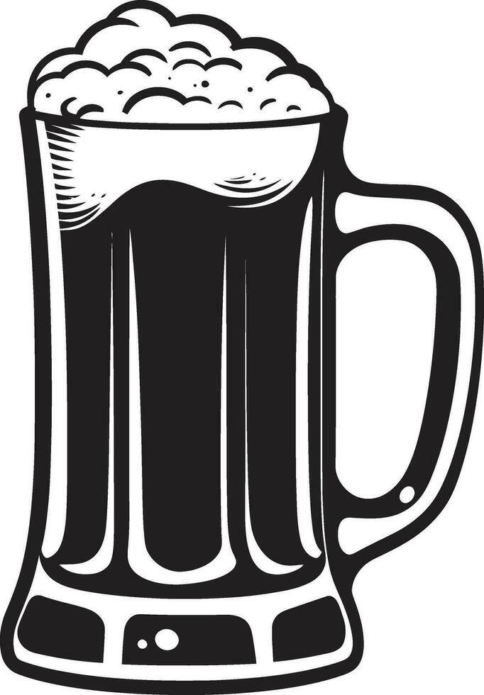 Pilsner Icon Black Beer Mug Design Brewer s Touch Vector Mug Symbol