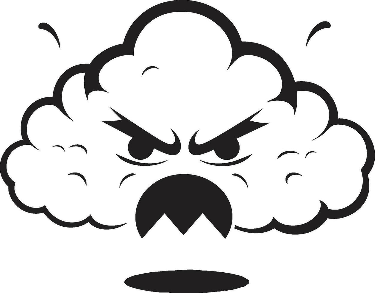 Riled Nimbus Vector Angry Cloud Logo Fuming Squall Angry Cloud Emblem Design