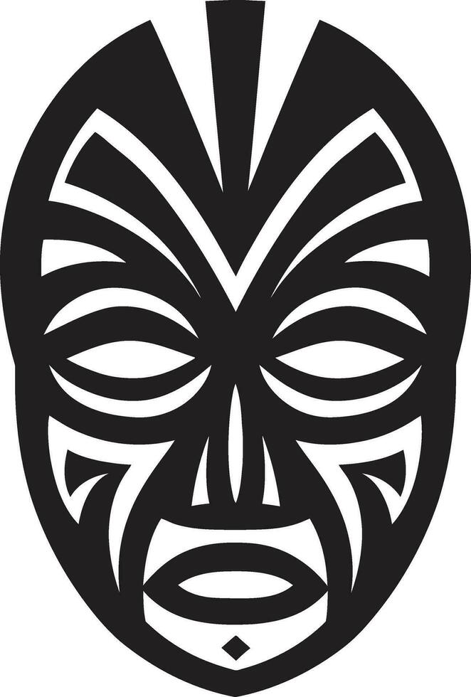 Enigmatic Essence African Tribal Vector Emblem Tribal Essence Black Icon Logo of African Mask