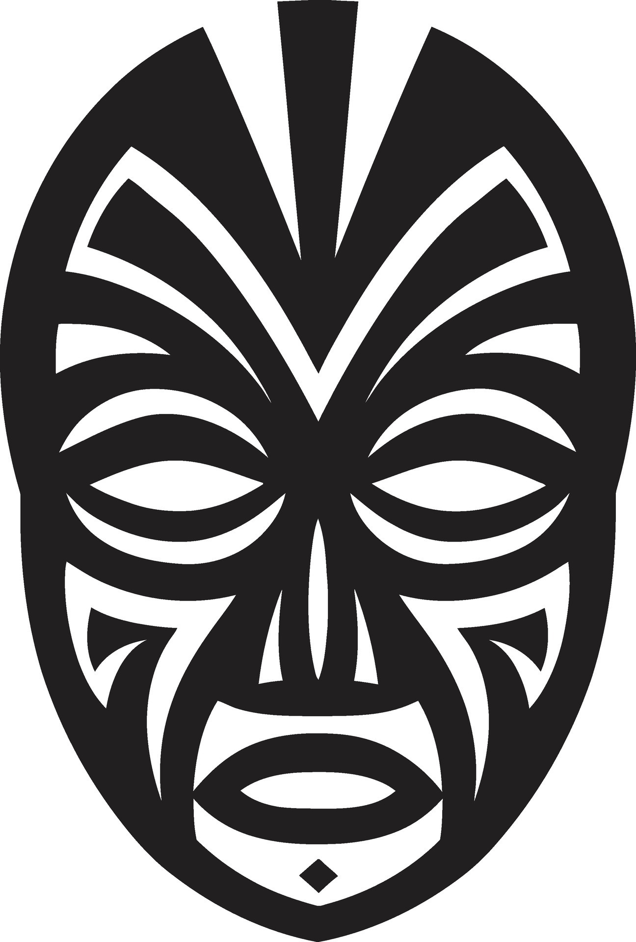 Enigmatic Essence African Tribal Vector Emblem Tribal Essence Black ...