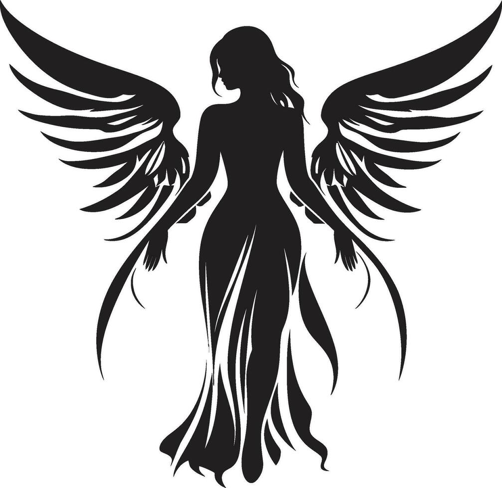 Ethereal Messenger Vector Winged Symbol Angelic Radiance Beautiful Wings Icon