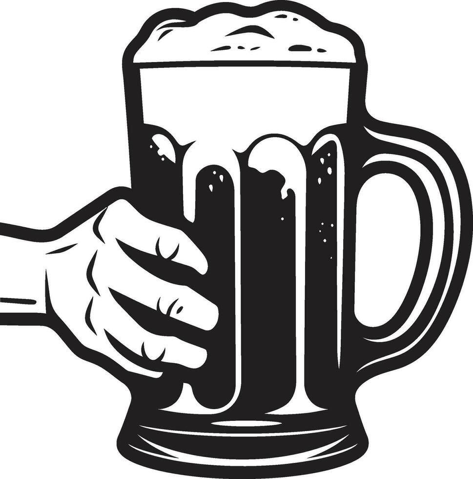 Stout Symbol Black Ale Emblem Hop Harvest Vector Beer Stein Logo