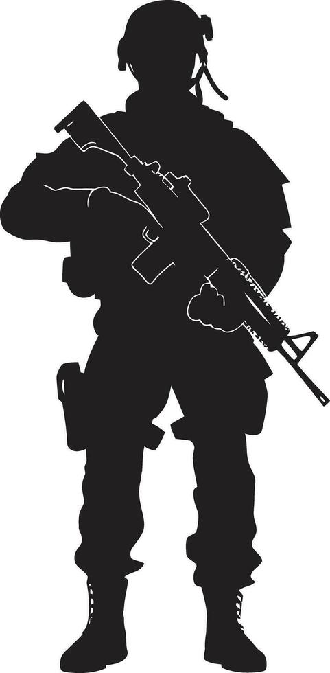 Defensive Guardian Armed Armyman Black Icon Combatant Vigor Vector Armyman Emblem