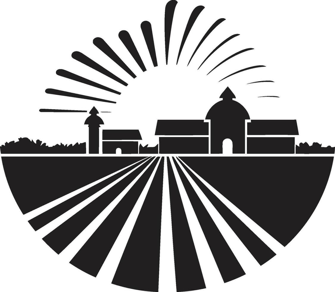 alquería elegancia agrícola casa de Campo emblema rural legado negro vector logo para granja vida