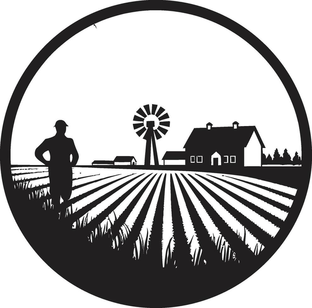 Harvest Elegance Agricultural Farmhouse Emblem Farmhouse Essence Black Vector Logo for Farm Life