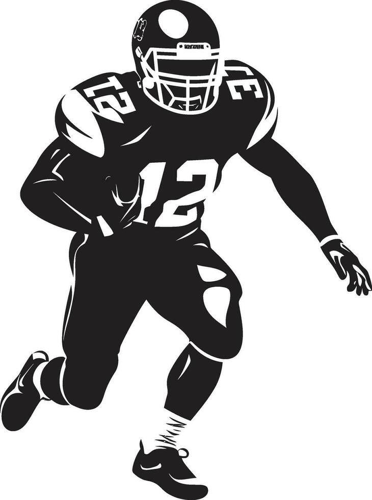 Gridiron Grace Football Vector Icon in Black Game winning Drive Black Player Emblem