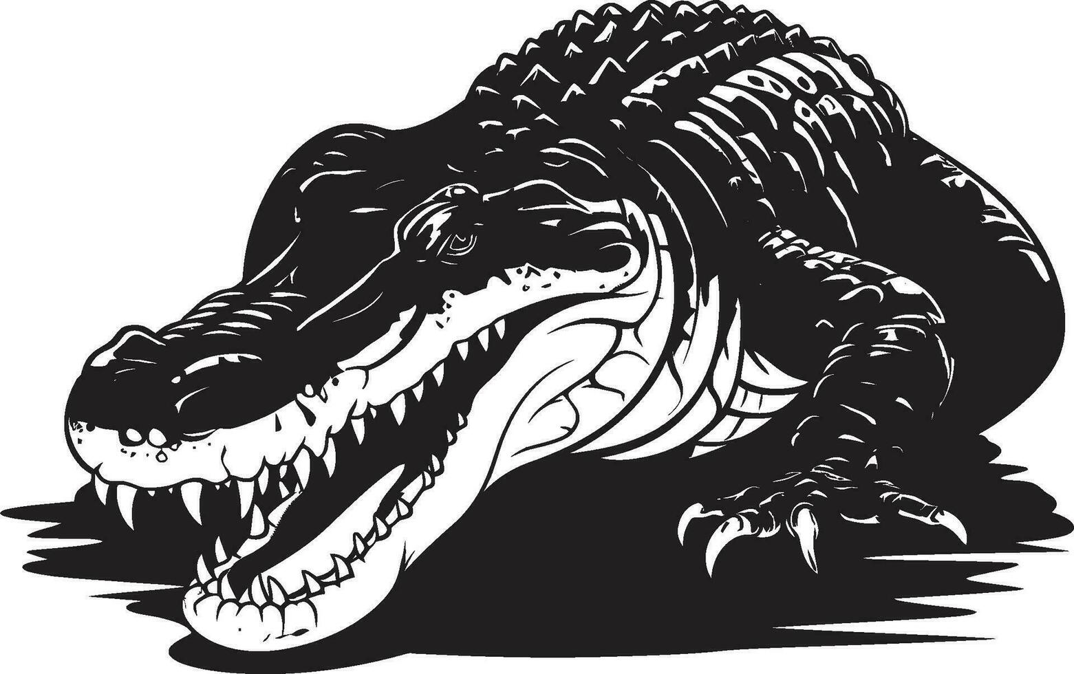 depredador s reinado negro vector caimán antiguo apéndice caimán negro logo diseño