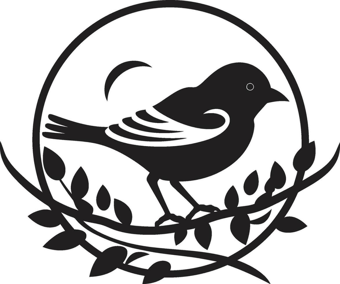 Avian Artistry Black Nest Logo Design Weaver s Wings Vector Nest Symbol