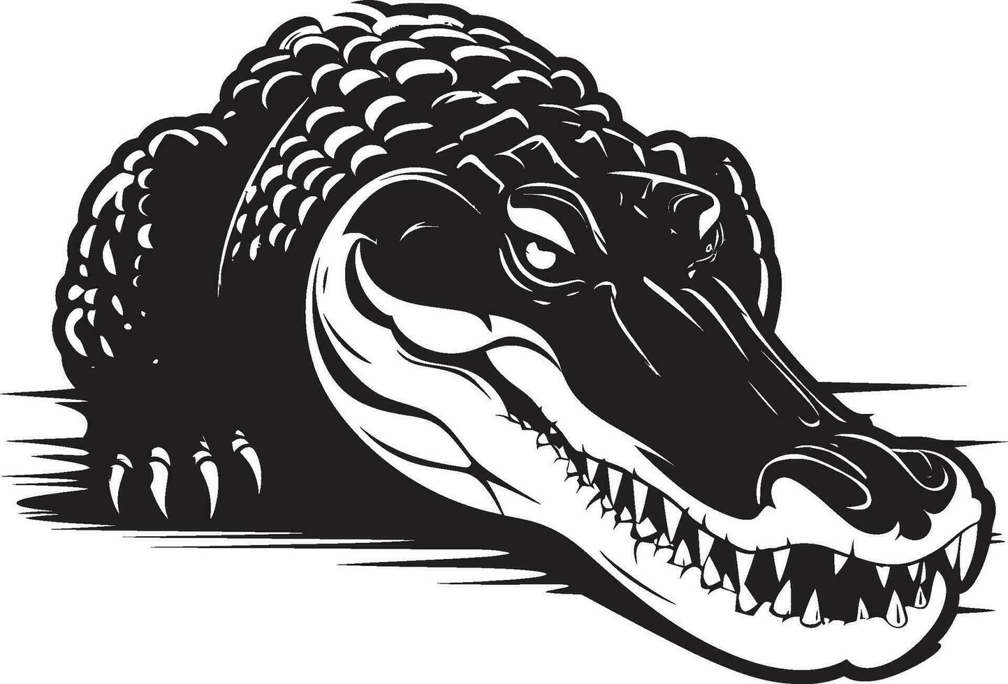 Wilderness Predator Vector Alligator Logo Mystic Scale King Black Alligator Icon Design