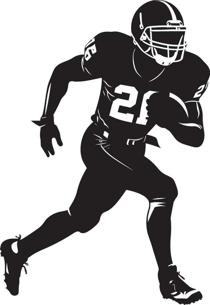 Touchdown Titan Black Logo Icon Design Game Day Warrior Vector Football Player