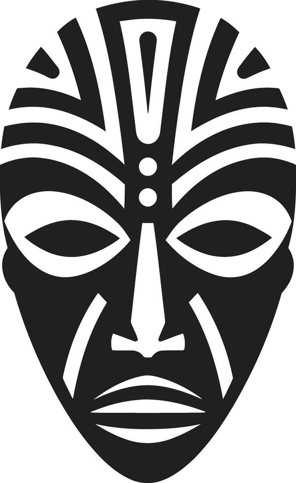 Sacred Traditions Vector Logo of African Mask Ethnic Enigma Black Icon of Tribal Mask