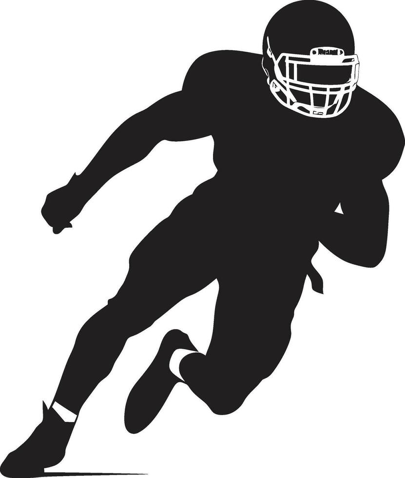 Touchdown Triumph American Football Logo Icon Athletic Excellence Black Football Player vector