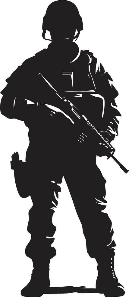 Defensive Warrior Armed Man Emblem Warrior Sentinel Vector Armed Guard