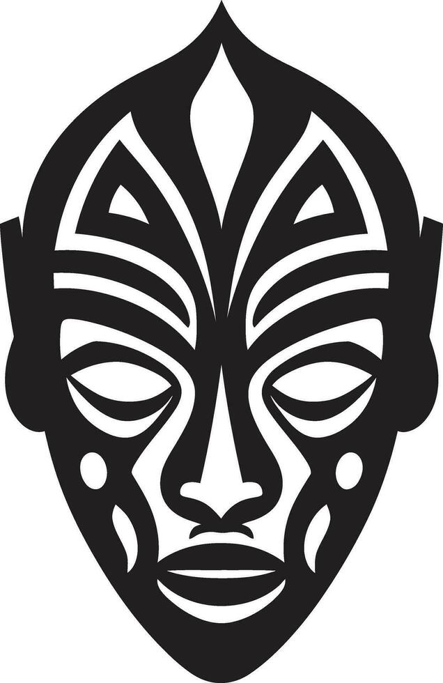 Tribal Essence Black Icon Logo of African Mask Mystic Legacy African Tribal Vector Symbol