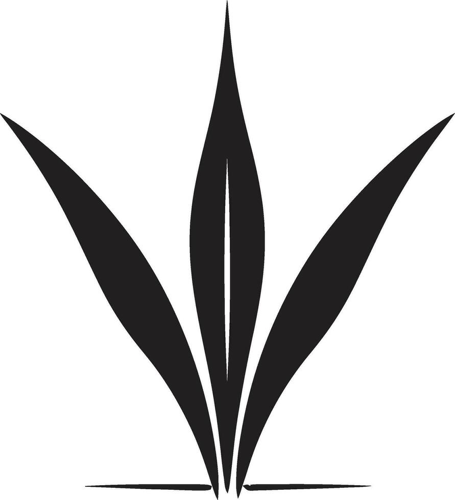 Botanic Glow Black Aloe Logo Design Healthy Harvest Vector Aloe Vera Icon