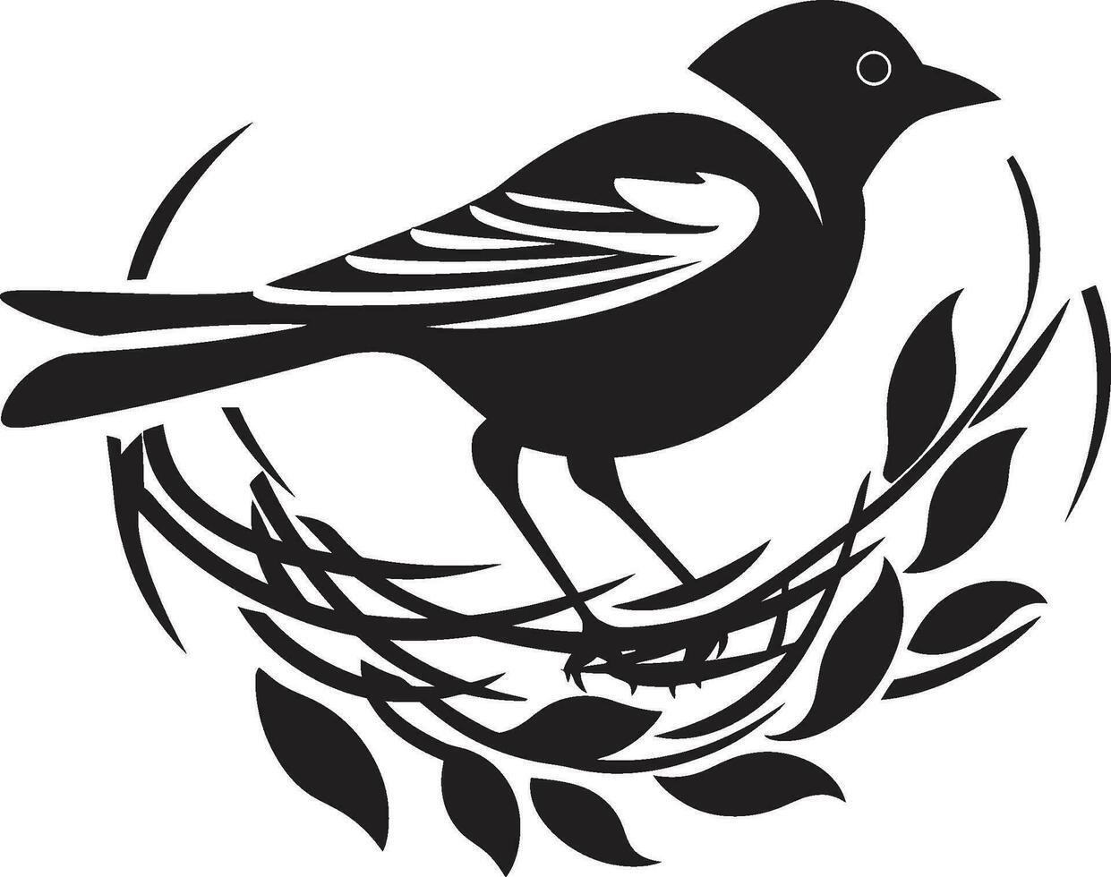 Avian Assembler Vector Nest Design NestCraft Weaver Bird Icon