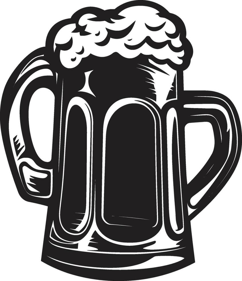 Hoppy Emblem Vector Mug Icon Design Craft Ale Symbol Black Beer Stein
