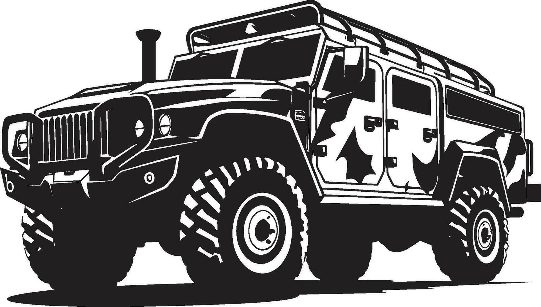 defensivo reconocimiento militar vehículo vector diseño guerrero s paseo Ejército 4x4 emblemático icono