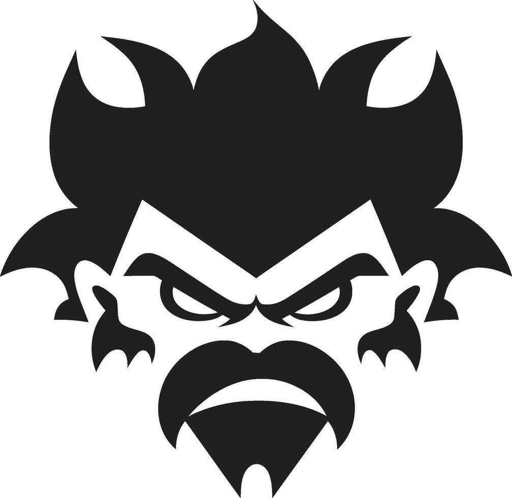 Raging Nimbus Angry Vector Cloud Icon Brooding Squall Cartoon Cloud Black Emblem