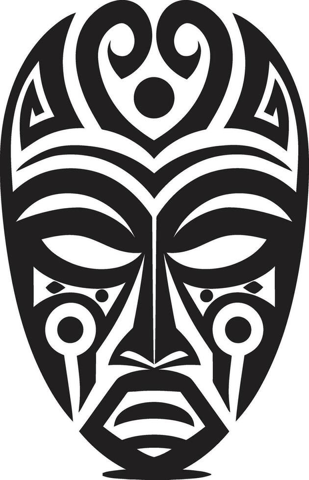 Ethnic Echoes Black Icon of African Mask Tribal Treasures African Mask Emblem Design vector