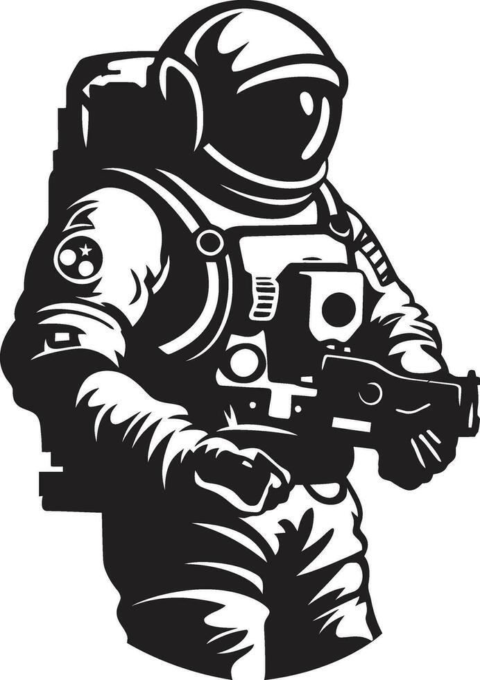 Orbital Adventurer Vector Astronaut Symbol Cosmos Voyager Black Space Explorer Logo