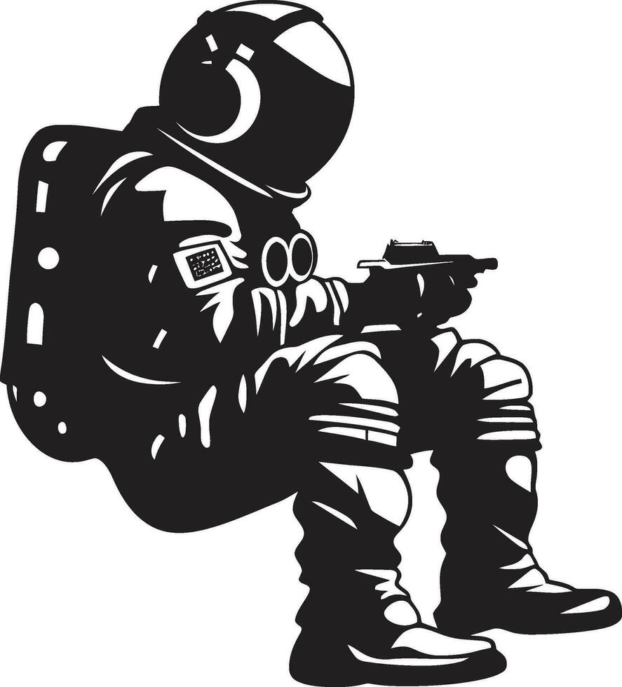 Galactic Explorer Astronaut Emblem Design Space Explorer Astronaut Emblematic Vector