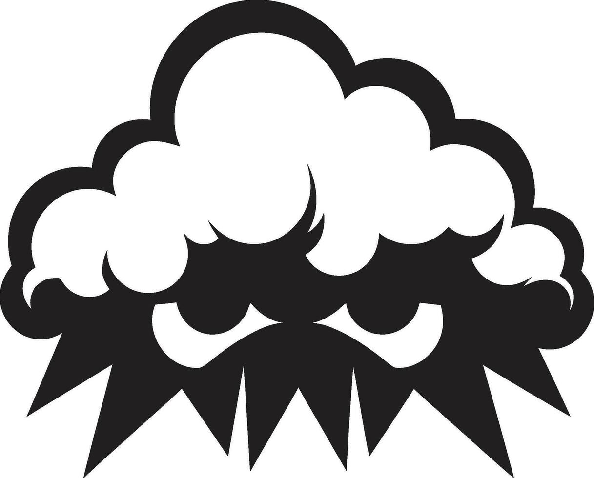 Tempest Fury Angry Cloud Logo Icon Stormy Wrath Vector Angry Cloud Emblem