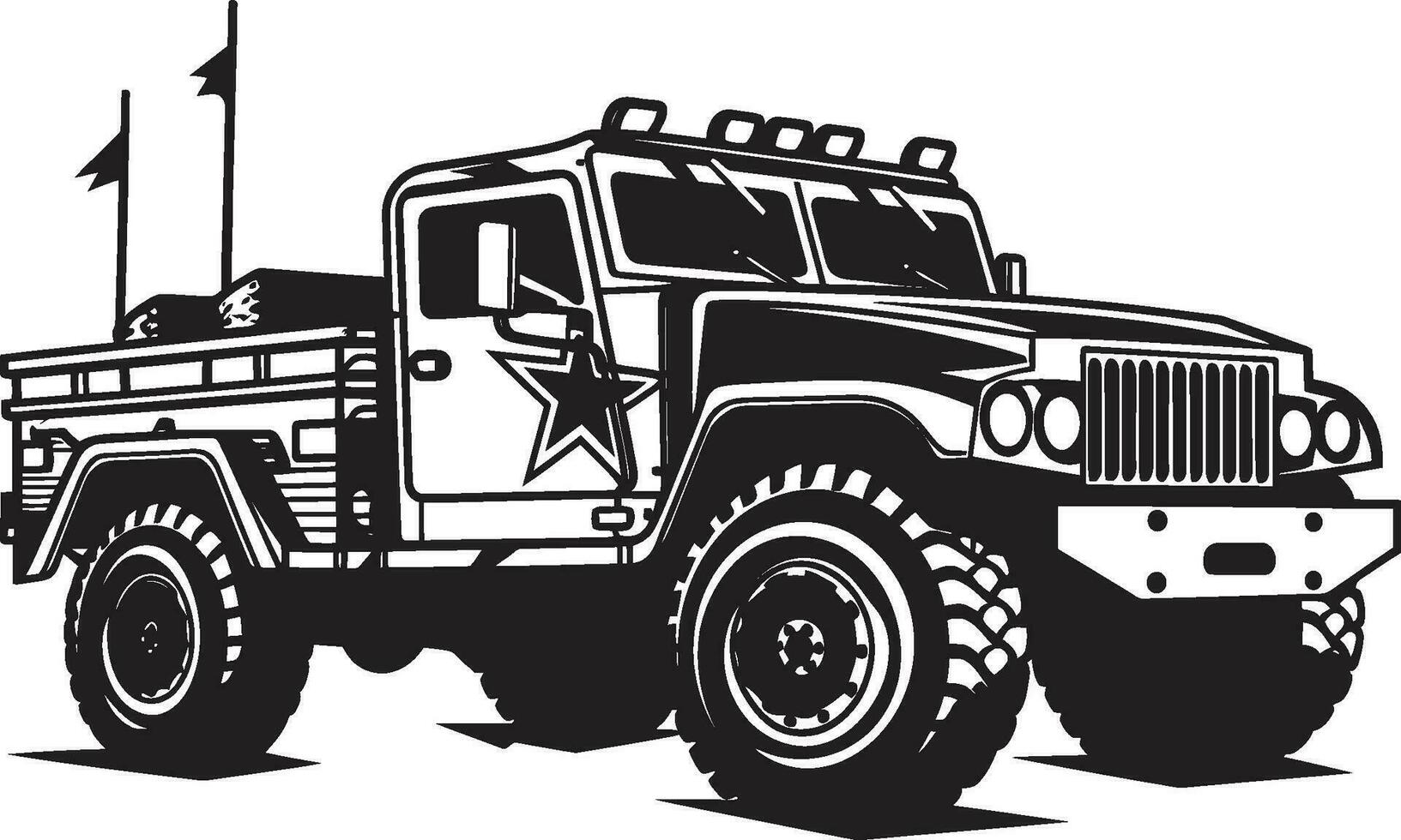 Militant Pathfinder Vector Army SUV Icon Battle Ready Expedition 4x4 Black Logo