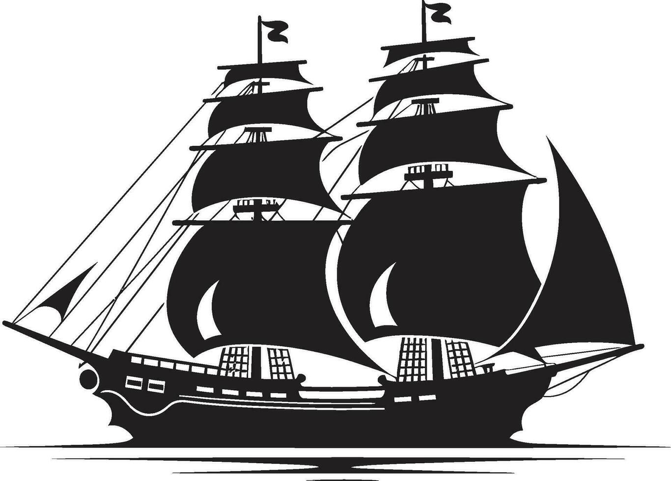 mítico buque negro Embarcacion icono diseño antiguo marineros vector Embarcacion emblema