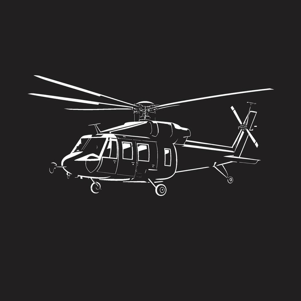 defensivo guardián Ejército helicóptero emblema guerrero s vuelo vector negro Ejército helicóptero