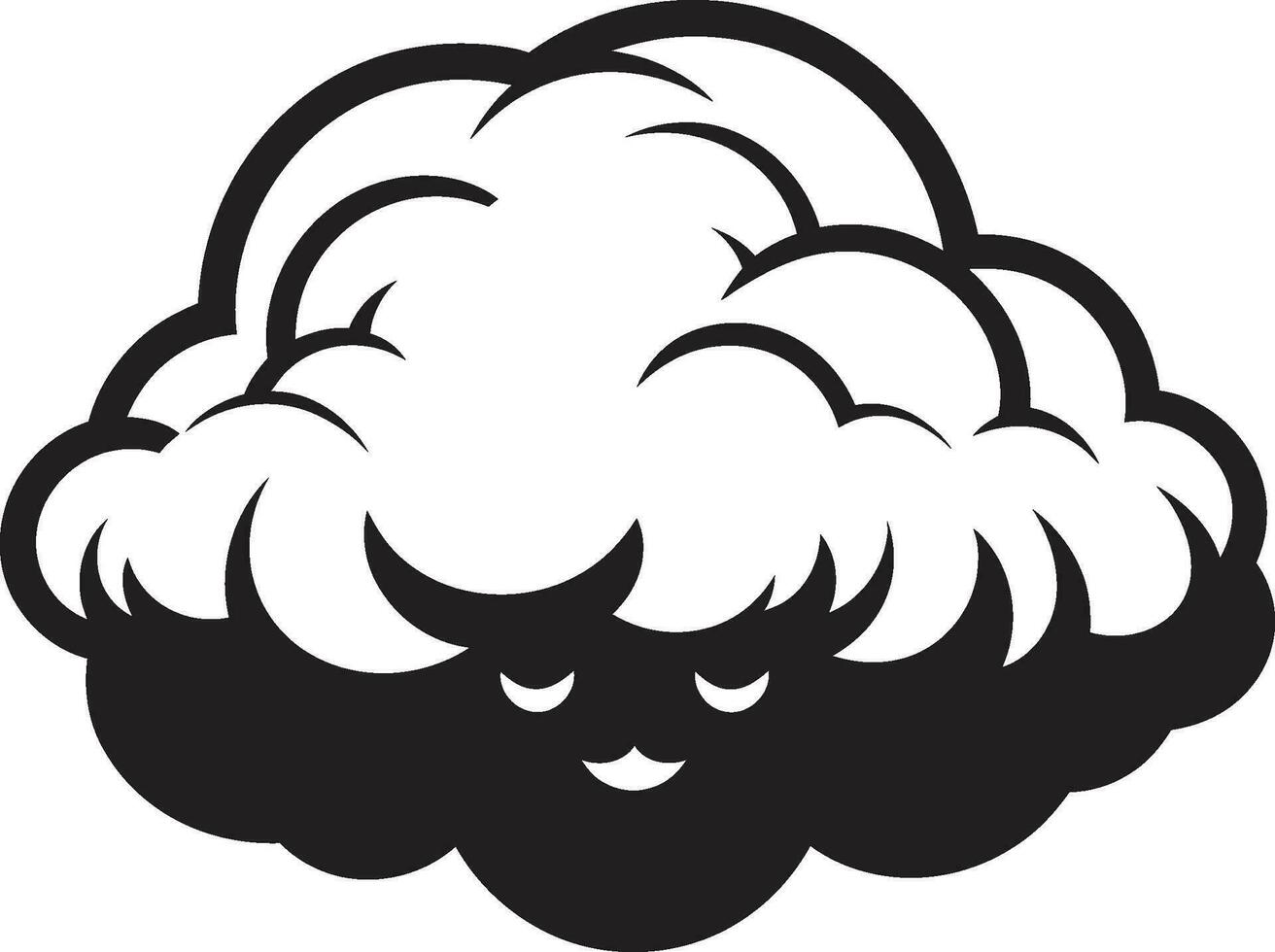 Tormentoso vórtice enojado nube icono diseño irritado nimbo vector enojado nube logo