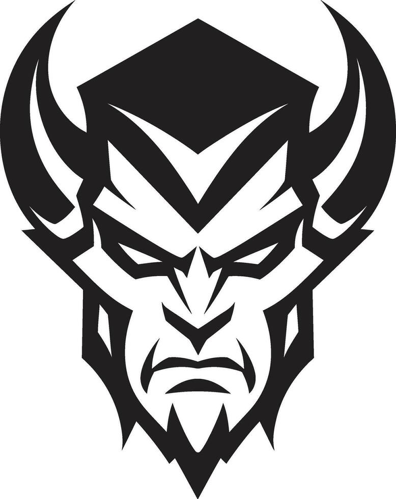 Infernal Grimace Black Logo of Devil s Fury Sinister Fury Unleashed Devil s Face Vector Emblem