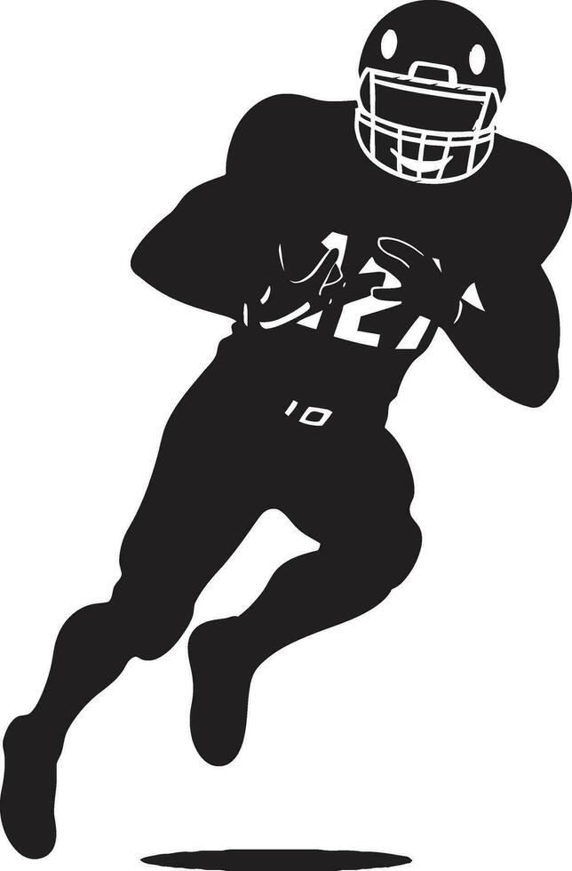 Athletic Power American Football Icon in Black Sports Champion Football Player Vector Logo