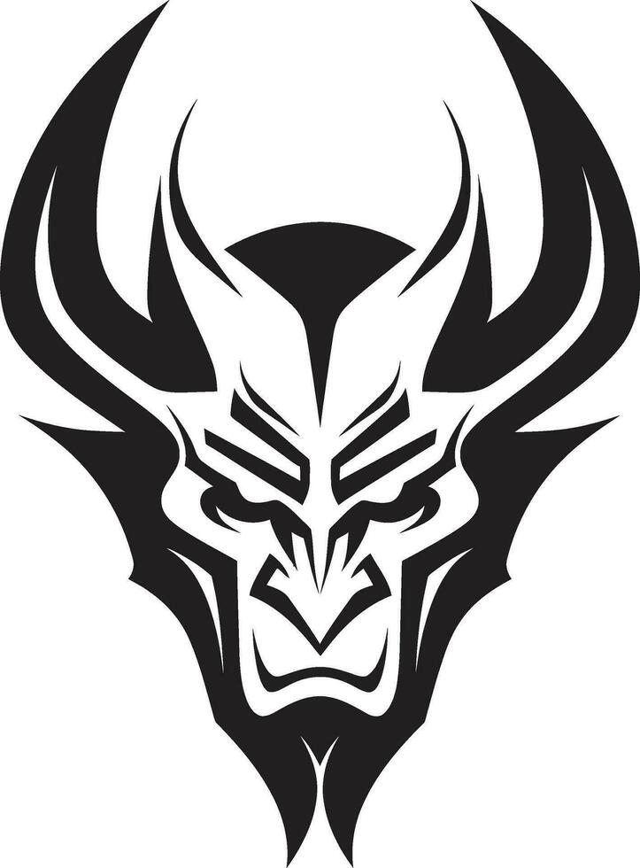 malévolo mirada agresivo diablo s cara en vector diabólico furia vector negro logo de diablo s diabólico cara