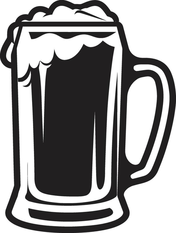 Hop Harvest Vector Beer Stein Logo Pilsner Icon Black Beer Mug Design