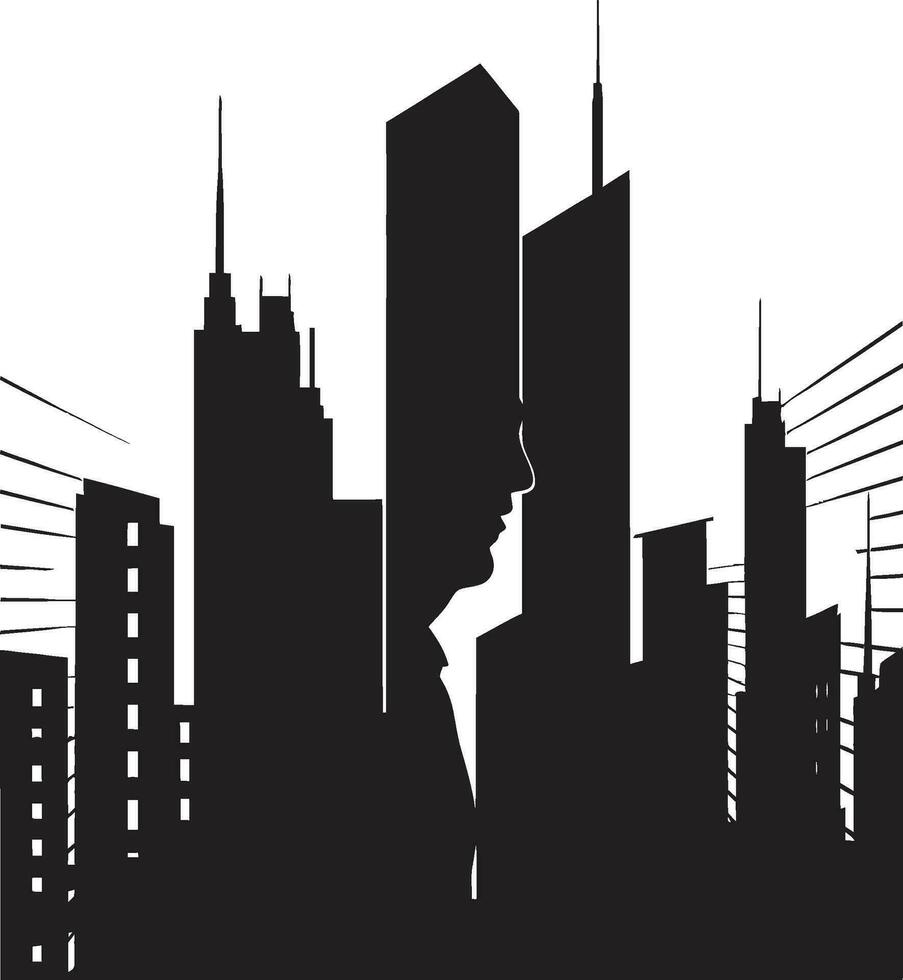 Creative Vision Vector Architect Logo Structure Maven Black Man Icon Design