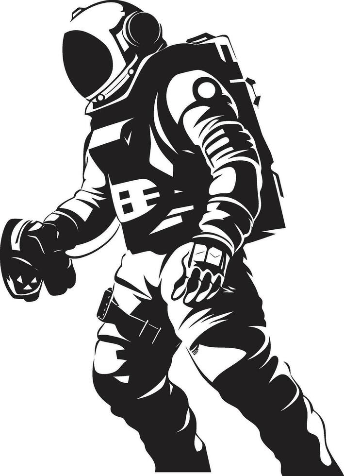 Galactic Expeditionist Astronaut Vector Icon Cosmic Explorer Astronaut Vector Emblem