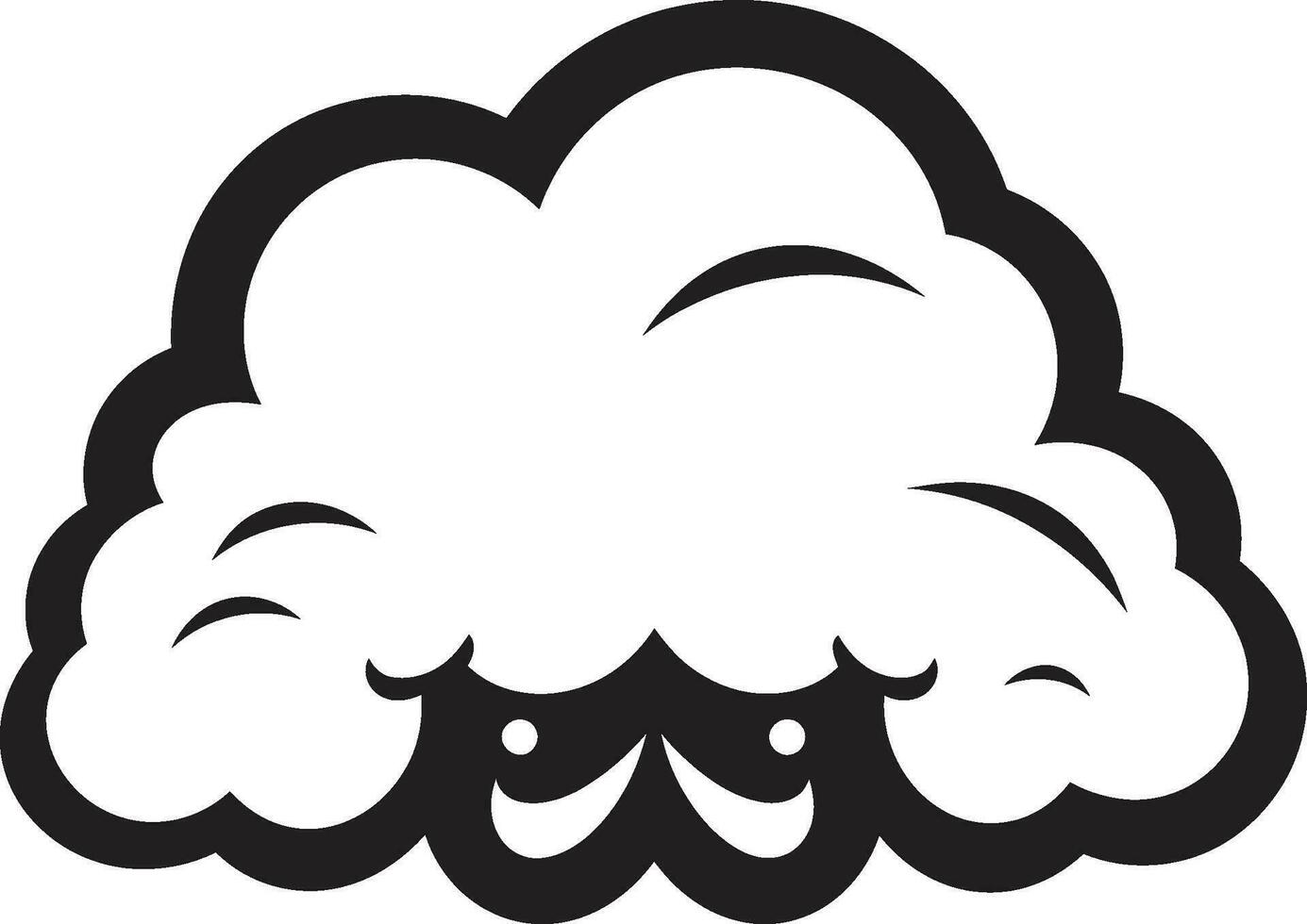 tempestuoso rabia dibujos animados nube vector icono furioso nimbo enojado nube negro emblema