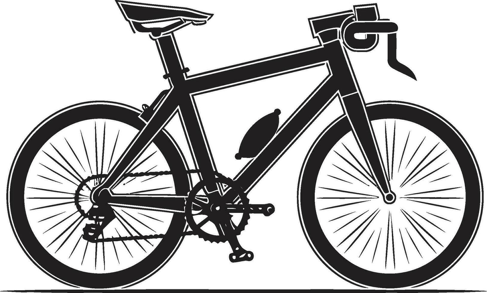 CycleCraft Sleek Black Bike Emblem PedalPerfect Vector Bicycle Icon