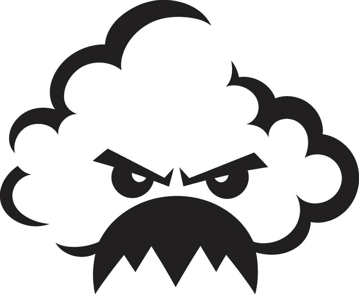 Thunderous Fume Vector Angry Cloud Design Tempestuous Squall Black Angry Cloud