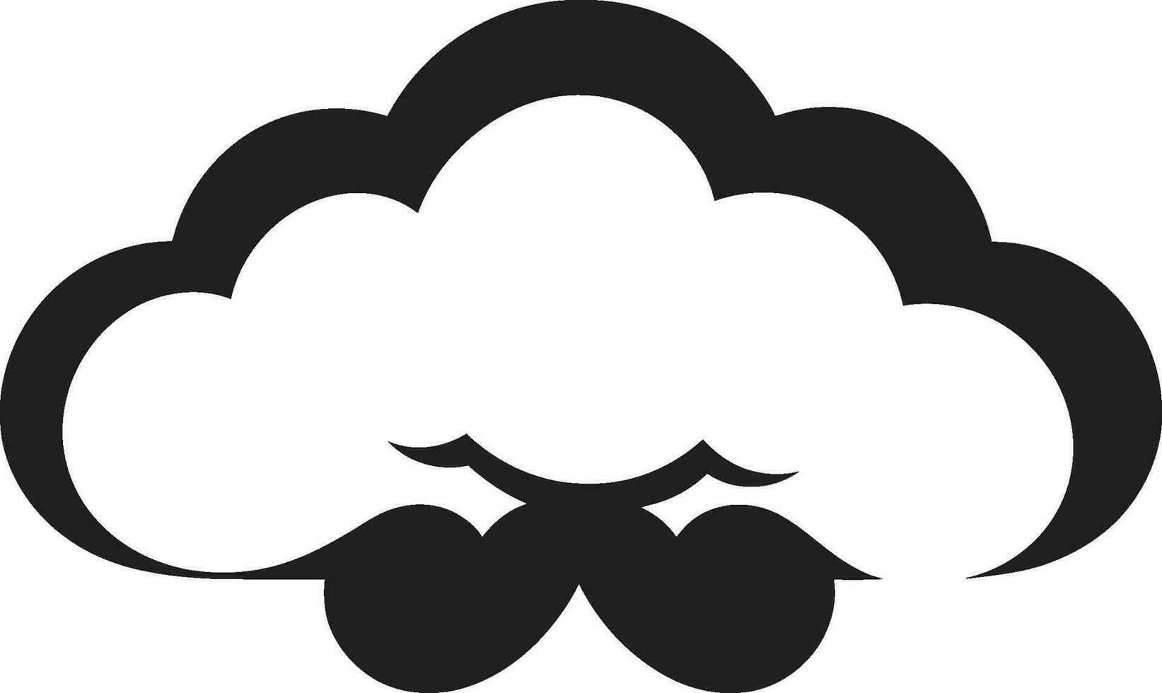 Furious Nimbus Black Angry Cloud Logo Raging Storm Angry Cloud Emblem Design vector