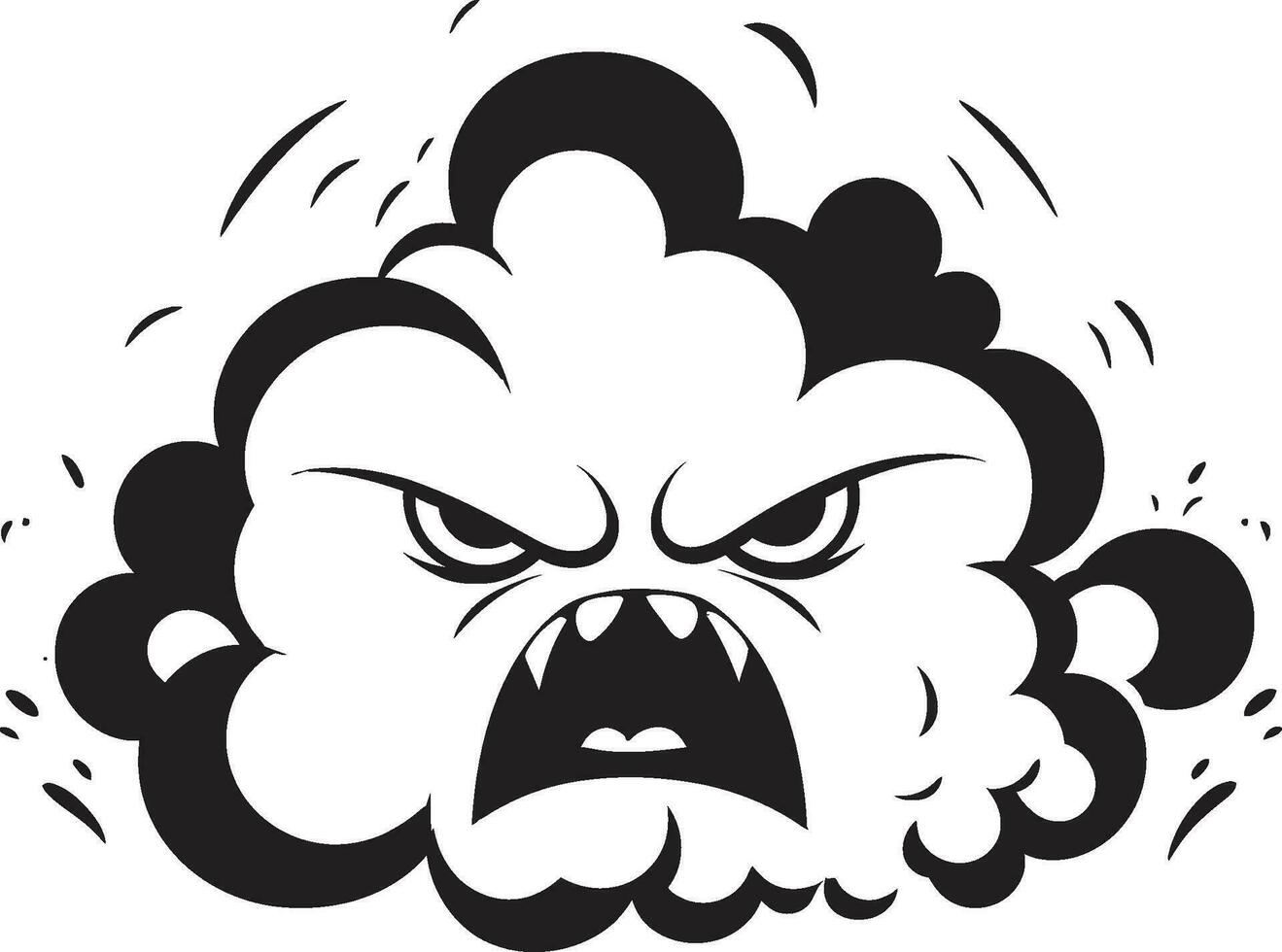 Brooding Tempest Vector Angry Cloud Icon Vexed Vapor Black Angry Cloud Logo