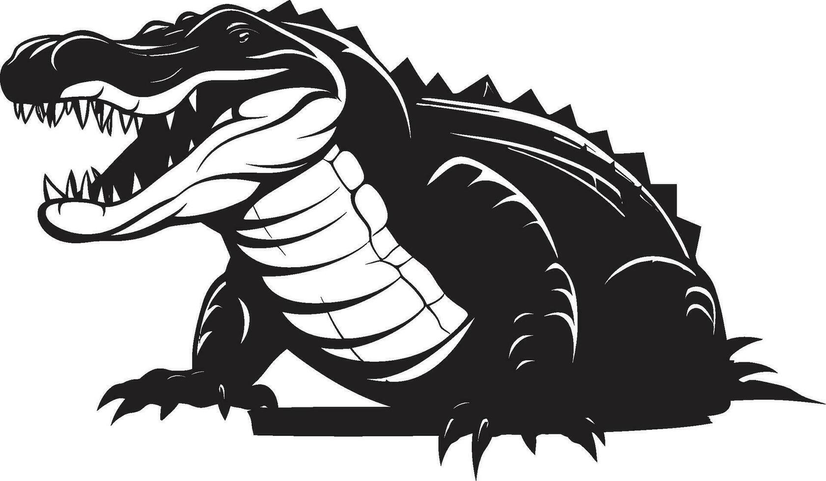 Mystic Scale Vector Alligator Emblem River Guardian Black Alligator Logo Design