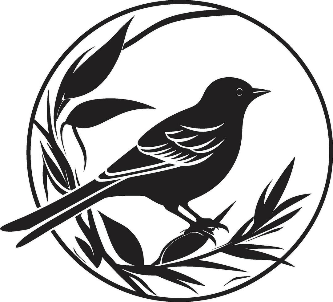 Weaver s Touch Black Bird Emblem Nest Formation Vector Nest Logo